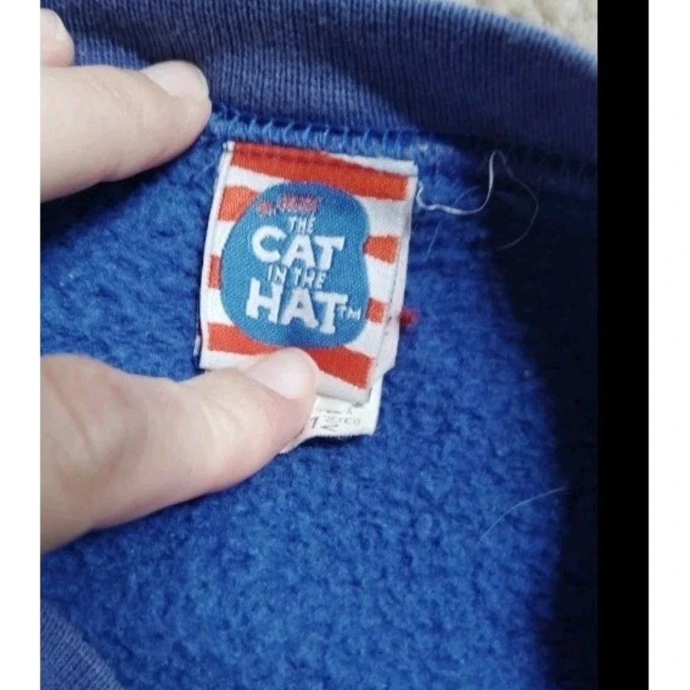 Vintage Cat In The Hat Dr Seuss Sweatshirt Boys 10/12 Rare Official Movie Merch